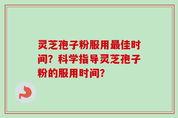 灵芝孢子粉服用最佳时间？科学指导灵芝孢子粉的服用时间？