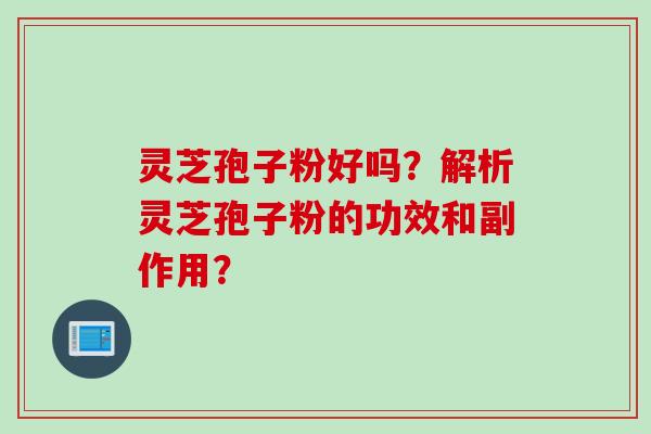 灵芝孢子粉好吗？解析灵芝孢子粉的功效和副作用？