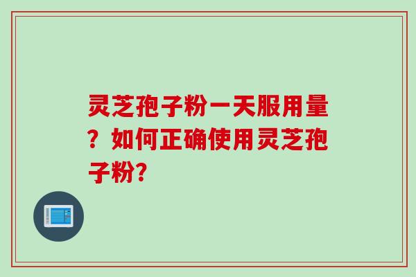 灵芝孢子粉一天服用量？如何正确使用灵芝孢子粉？