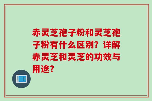赤灵芝孢子粉和灵芝孢子粉有什么区别？详解赤灵芝和灵芝的功效与用途？