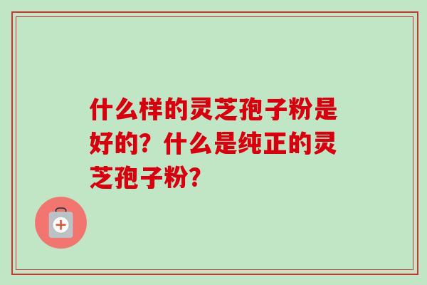 什么样的灵芝孢子粉是好的？什么是纯正的灵芝孢子粉？