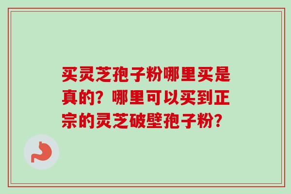 买灵芝孢子粉哪里买是真的？哪里可以买到正宗的灵芝破壁孢子粉？