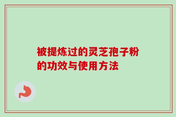 被提炼过的灵芝孢子粉的功效与使用方法
