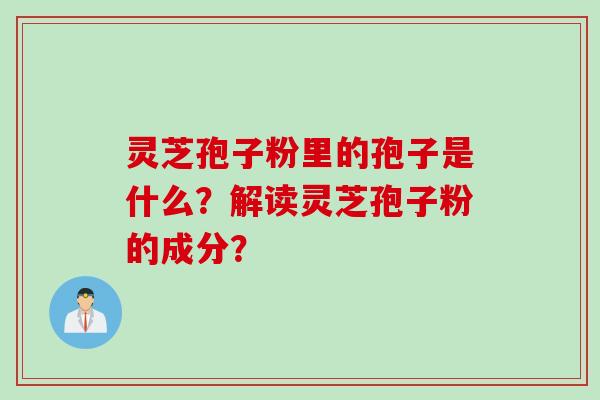 灵芝孢子粉里的孢子是什么？解读灵芝孢子粉的成分？