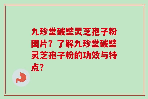 九珍堂破壁灵芝孢子粉图片？了解九珍堂破壁灵芝孢子粉的功效与特点？