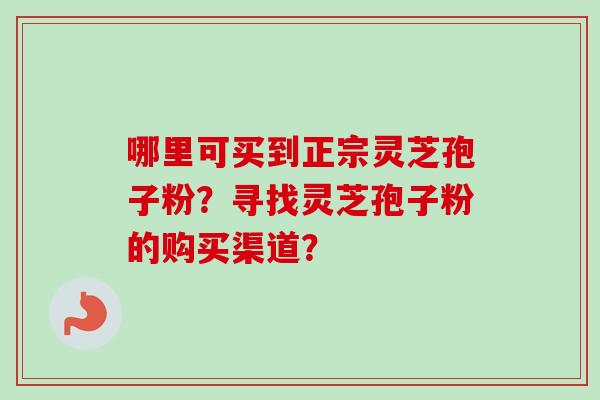 哪里可买到正宗灵芝孢子粉？寻找灵芝孢子粉的购买渠道？