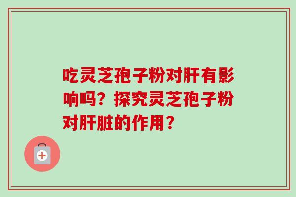 吃灵芝孢子粉对肝有影响吗？探究灵芝孢子粉对肝脏的作用？