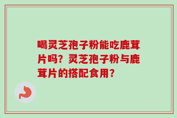 喝灵芝孢子粉能吃鹿茸片吗?灵芝孢子粉与鹿茸片的搭配食用? 喝灵芝孢子粉能吃鹿茸片吗?灵芝孢子粉与鹿茸片的搭配食用?