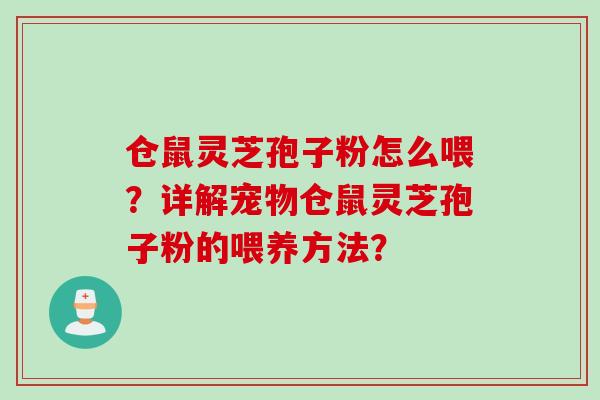 仓鼠灵芝孢子粉怎么喂？详解宠物仓鼠灵芝孢子粉的喂养方法？