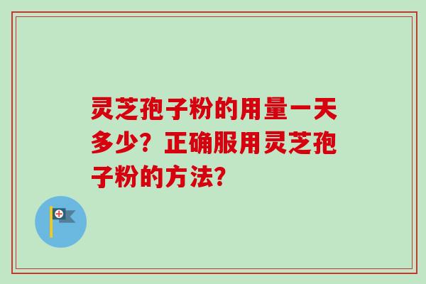 灵芝孢子粉的用量一天多少？正确服用灵芝孢子粉的方法？