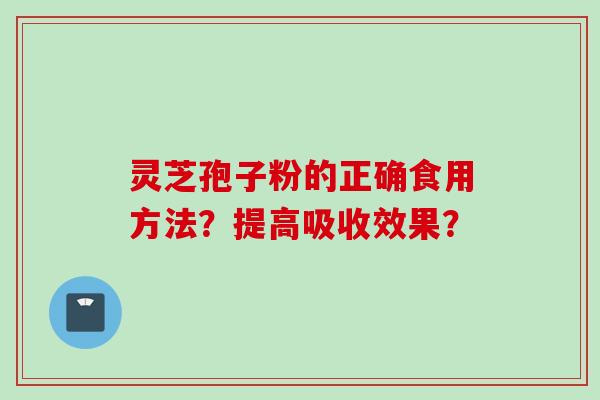 灵芝孢子粉的正确食用方法？提高吸收效果？