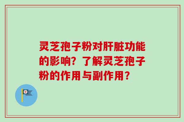 灵芝孢子粉对肝脏功能的影响？了解灵芝孢子粉的作用与副作用？