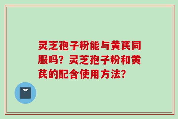 灵芝孢子粉能与黄芪同服吗？灵芝孢子粉和黄芪的配合使用方法？