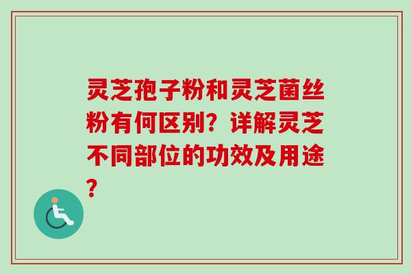 灵芝孢子粉和灵芝菌丝粉有何区别？详解灵芝不同部位的功效及用途？