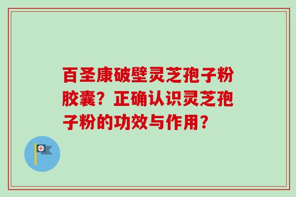 百圣康破壁灵芝孢子粉胶囊？正确认识灵芝孢子粉的功效与作用？
