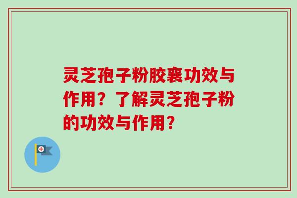 灵芝孢子粉胶襄功效与作用？了解灵芝孢子粉的功效与作用？