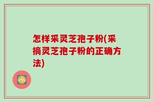 怎样采灵芝孢子粉(采摘灵芝孢子粉的正确方法)