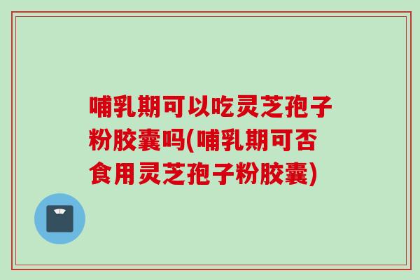哺乳期可以吃灵芝孢子粉胶囊吗(哺乳期可否食用灵芝孢子粉胶囊)