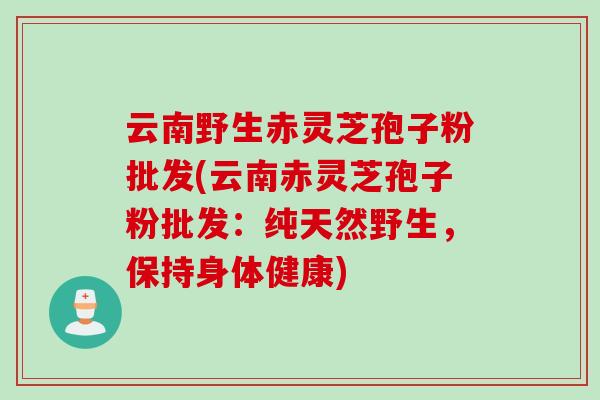 云南野生赤灵芝孢子粉批发(云南赤灵芝孢子粉批发:纯天然野生,保持身体健康) 云南野生赤灵芝孢子粉批发(云南赤灵芝孢子粉批发:纯天然野生,保持身体健康)