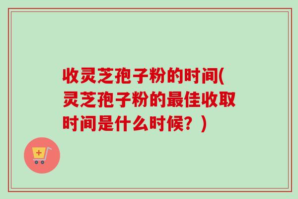 收灵芝孢子粉的时间(灵芝孢子粉的佳收取时间是什么时候？)