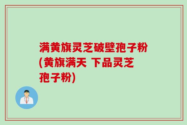 满黄旗灵芝破壁孢子粉(黄旗满天 下品灵芝孢子粉)