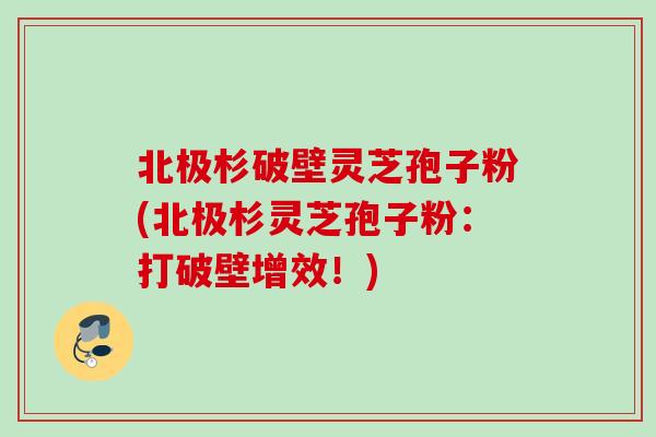 北极杉破壁灵芝孢子粉(北极杉灵芝孢子粉：打破壁增效！)