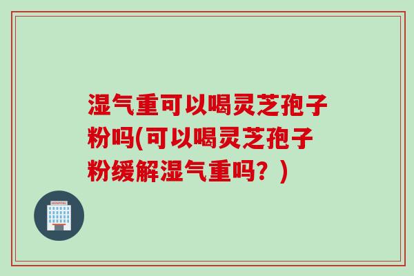 湿气重可以喝灵芝孢子粉吗(可以喝灵芝孢子粉缓解湿气重吗？)