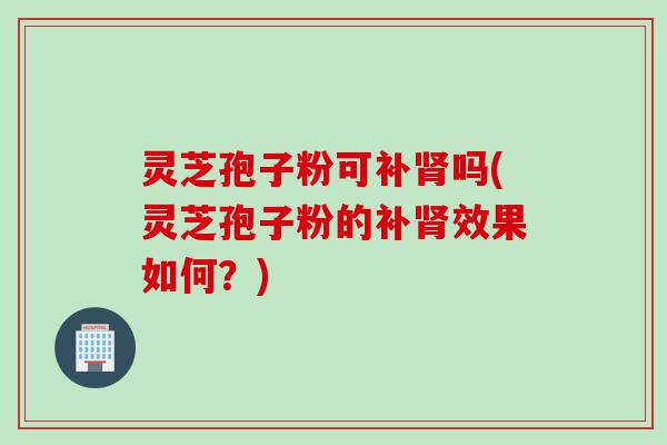 灵芝孢子粉可补肾吗(灵芝孢子粉的补肾效果如何？)