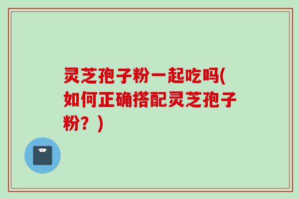 灵芝孢子粉一起吃吗(如何正确搭配灵芝孢子粉？)