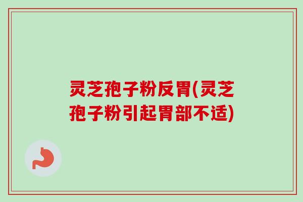 灵芝孢子粉反胃(灵芝孢子粉引起胃部不适)