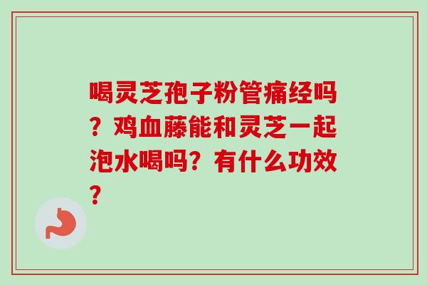 喝灵芝孢子粉管痛经吗？鸡藤能和灵芝一起泡水喝吗？有什么功效？