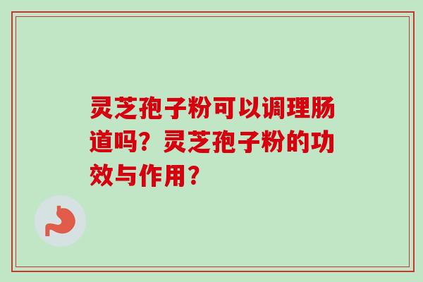 灵芝孢子粉可以调理肠道吗？灵芝孢子粉的功效与作用？