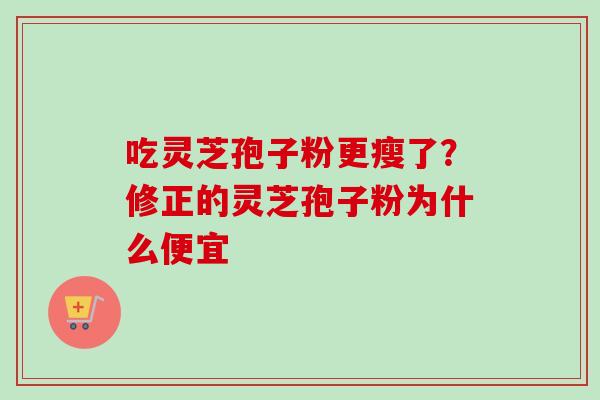 吃灵芝孢子粉更瘦了？修正的灵芝孢子粉为什么便宜