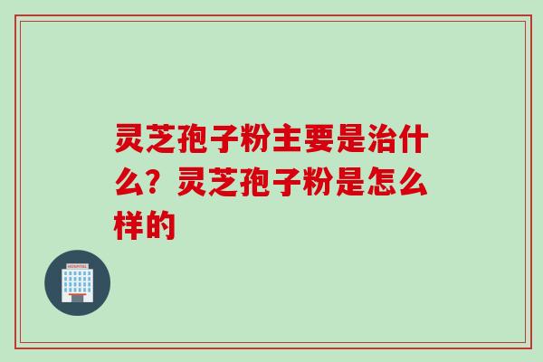 灵芝孢子粉主要是治什么？灵芝孢子粉是怎么样的