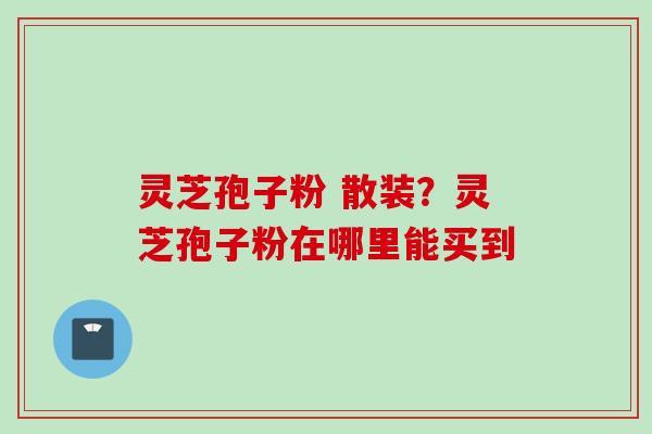 灵芝孢子粉 散装？灵芝孢子粉在哪里能买到