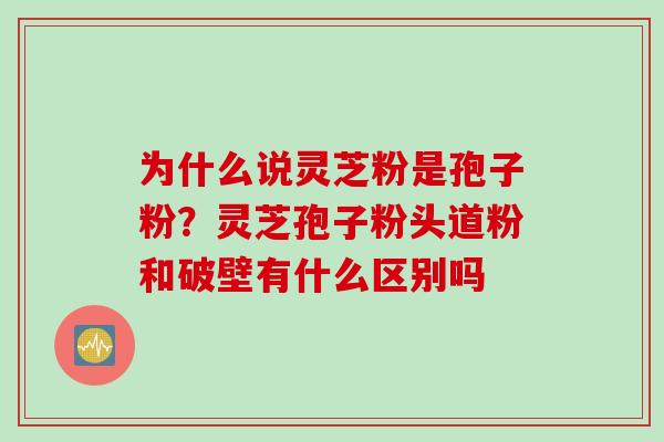 为什么说灵芝粉是孢子粉？灵芝孢子粉头道粉和破壁有什么区别吗