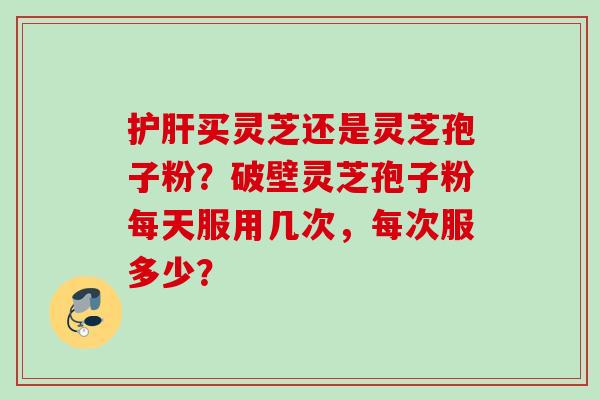 护肝买灵芝还是灵芝孢子粉？破壁灵芝孢子粉每天服用几次，每次服多少？