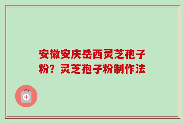 安徽安庆岳西灵芝孢子粉？灵芝孢子粉制作法