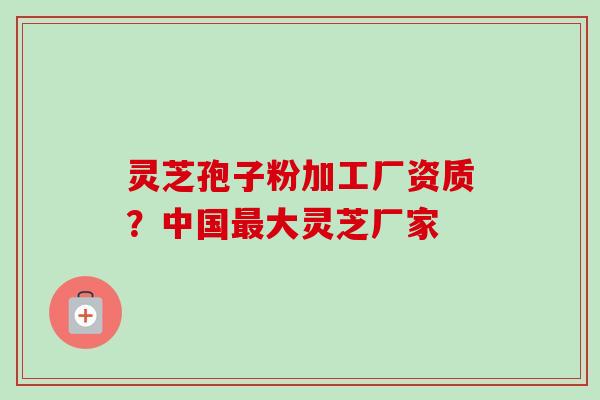 灵芝孢子粉加工厂资质？中国最大灵芝厂家