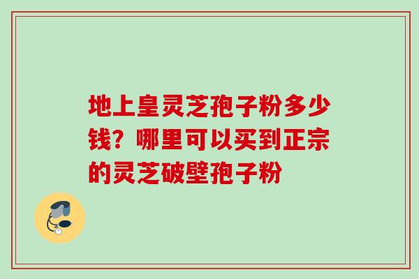 地上皇灵芝孢子粉多少钱？哪里可以买到正宗的灵芝破壁孢子粉