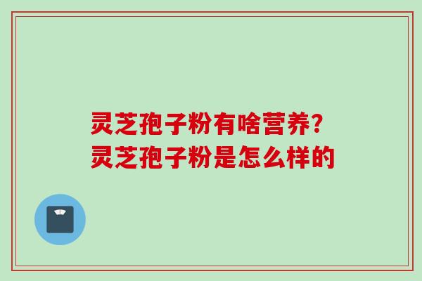 灵芝孢子粉有啥营养？灵芝孢子粉是怎么样的