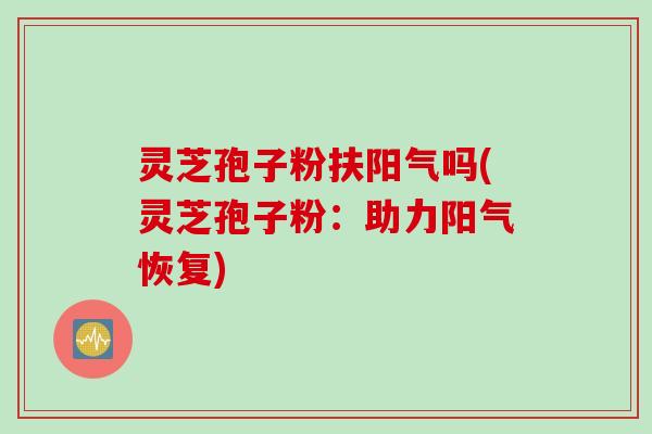 灵芝孢子粉扶阳气吗(灵芝孢子粉：助力阳气恢复)