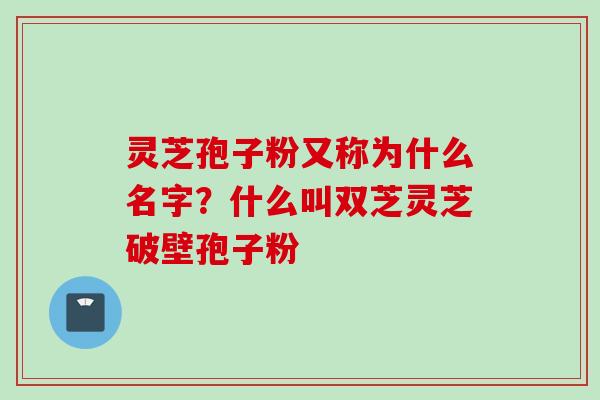 灵芝孢子粉又称为什么名字?什么叫双芝灵芝破壁孢子粉 灵芝孢子粉又称为什么名字?什么叫双芝灵芝破壁孢子粉