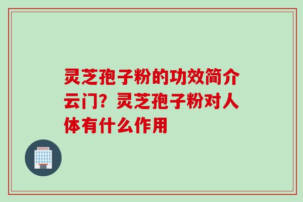 灵芝孢子粉的功效简介云门?灵芝孢子粉对人体有什么作用 灵芝孢子粉的功效简介云门?灵芝孢子粉对人体有什么作用