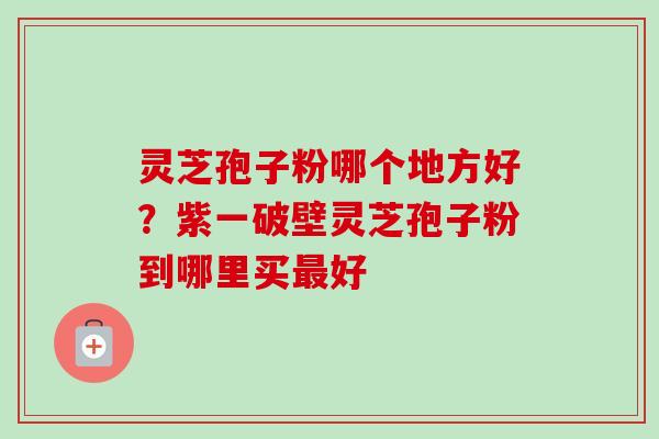 灵芝孢子粉哪个地方好？紫一破壁灵芝孢子粉到哪里买最好