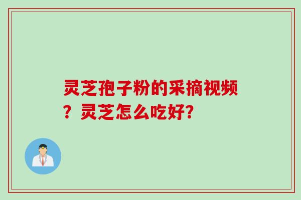 灵芝孢子粉的采摘视频？灵芝怎么吃好？