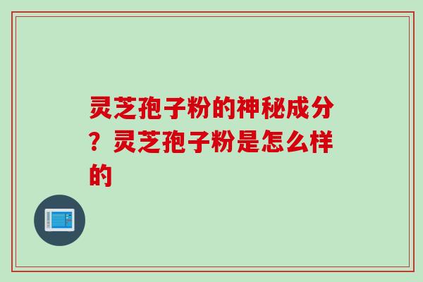 灵芝孢子粉的神秘成分？灵芝孢子粉是怎么样的