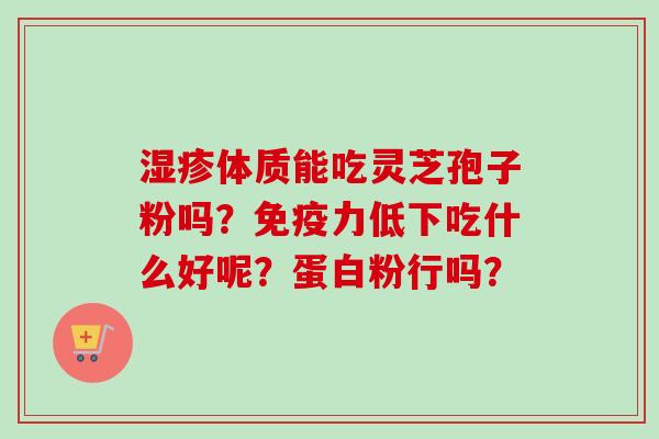 湿疹体质能吃灵芝孢子粉吗？免疫力低下吃什么好呢？蛋白粉行吗？