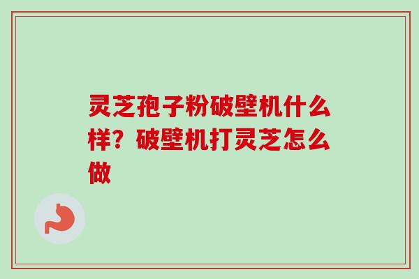 灵芝孢子粉破壁机什么样？破壁机打灵芝怎么做