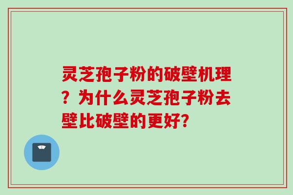 灵芝孢子粉的破壁机理?为什么灵芝孢子粉去壁比破壁的更好? 灵芝孢子粉的破壁机理?为什么灵芝孢子粉去壁比破壁的更好?